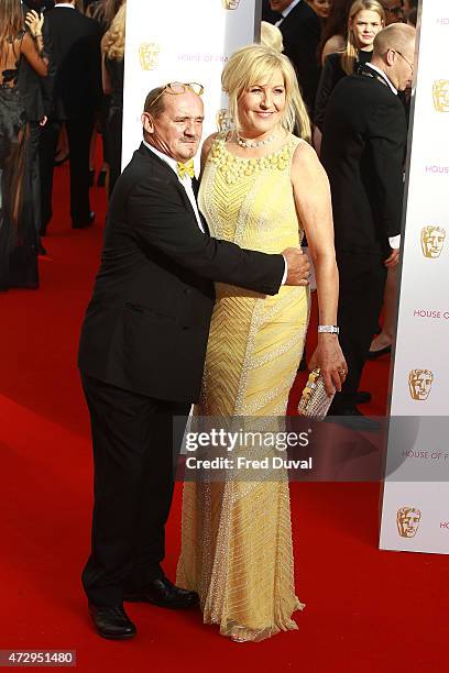 Brendan O'Carroll and Jennifer Gibney attend the House of Fraser British Academy Television Awards 2015 Theatre Royal on May 10, 2015 in London,...