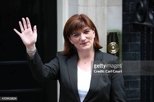Nicky Morgan, who will continue as Secretary of State for Education, arrives at Downing Street on May 11, 2015 in London, England. Prime Minister...