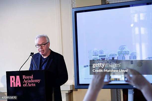 Sir David Chipperfield RA unveils his plans for the redevelopment for the The Royal Academy on May 11, 2015 in London, England. The redevelopment...