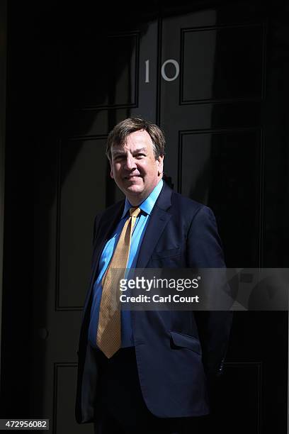 John Whittingdale, the newly appointed Secretary of State for Culture, Media and Sport, arrives at Downing Street on May 11, 2015 in London, England....