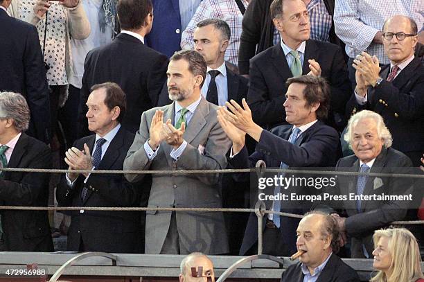 Jaime Alfonsin, King Felipe VI of Spain, Davila Mihura and Palomo Linares attend San Isidro Bullfighting Fair at Las Ventas Bullring on May 8, 2015...