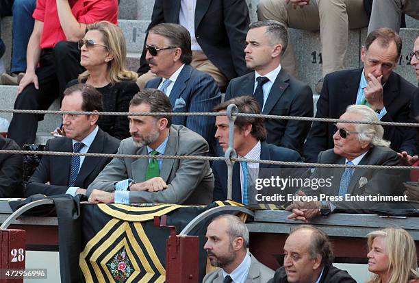 Jaime Alfonsin, King Felipe VI of Spain, Davila Mihura and Palomo Linares attend San Isidro Bullfighting Fair at Las Ventas Bullring on May 8, 2015...