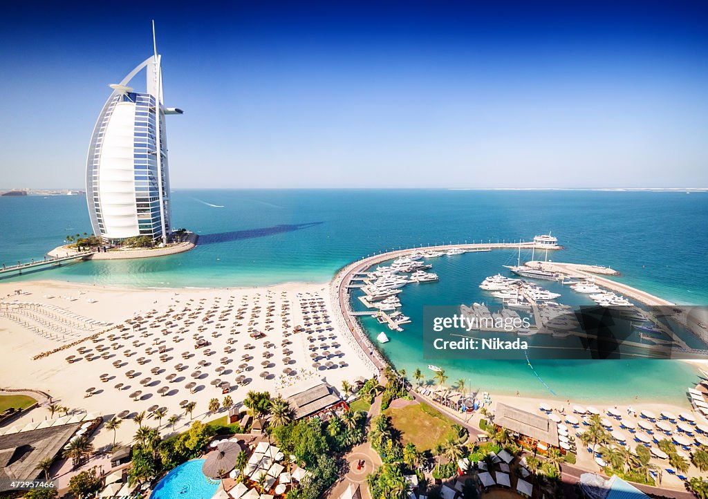 Burj Al Arab Hotel and a marina, Dubai