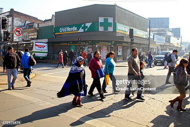 On May 06, 2015 in Temuco, Chile. Personas transitando por una de las calles céntricas de la ciudad de Temuco. (Photo by Alejandro Zonez/LatinContent...