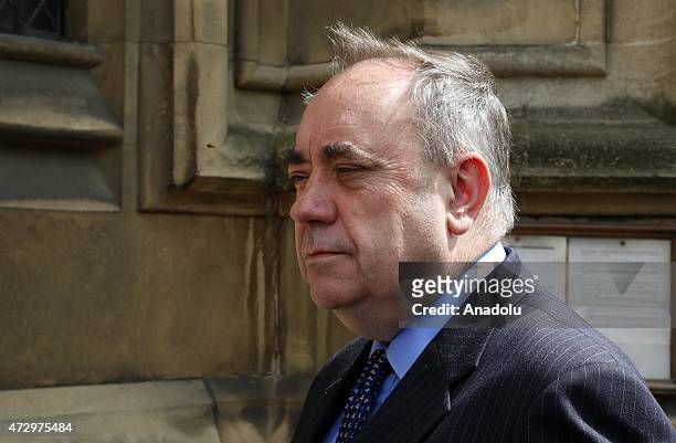 Former Scotland first minister and newly-elected member of parliament, Alex Salmond attends a photocall with other newly-elected SNP MPs outside the...
