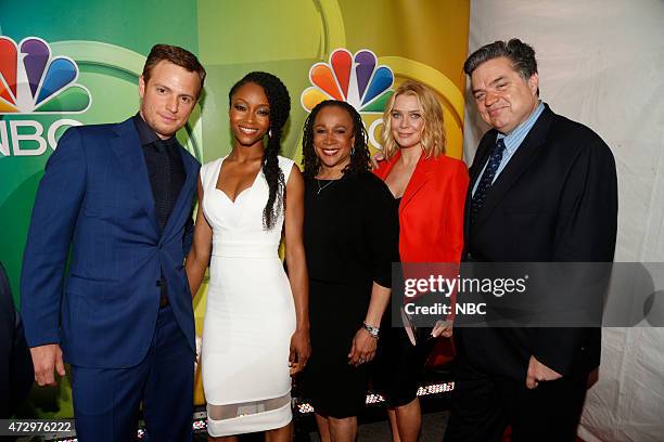 Upfront Presentation -- Red Carpet Arrivals -- Pictured: Nick Gehlfuss, Yaya DaCosta, S. Epatha Merkerson, Oliver Platt "Chicago Med" --