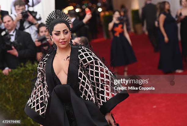 Lady Gaga attends the "China: Through The Looking Glass" Costume Institute Benefit Gala at the Metropolitan Museum of Art on May 4, 2015 in New York...