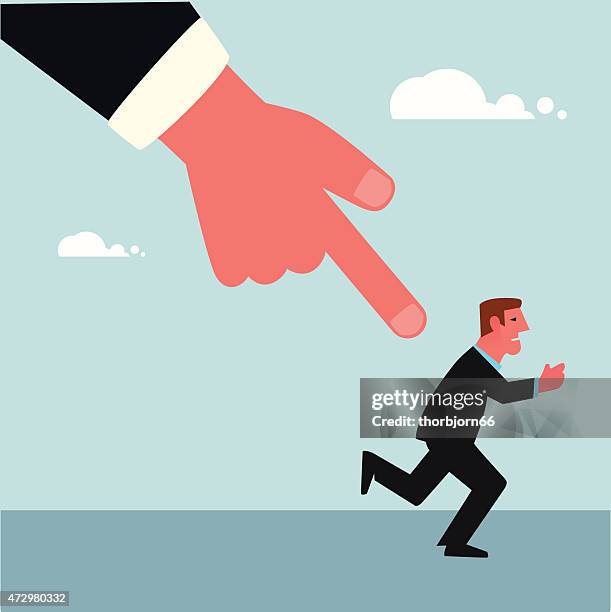 man running from finger - runner from behind stock illustrations