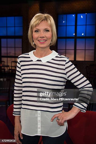 Journalist Ilka Essmueller attends the 'Koelner Treff' TV Show at the WDR Studio on May 11, 2015 in Cologne, Germany.