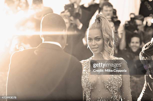 Jay Z and Beyonce attend the "China: Through The Looking Glass" Costume Institute Benefit Gala at the Metropolitan Museum of Art on May 4, 2015 in...