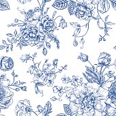Seamless  pattern with bouquet of  flowers.