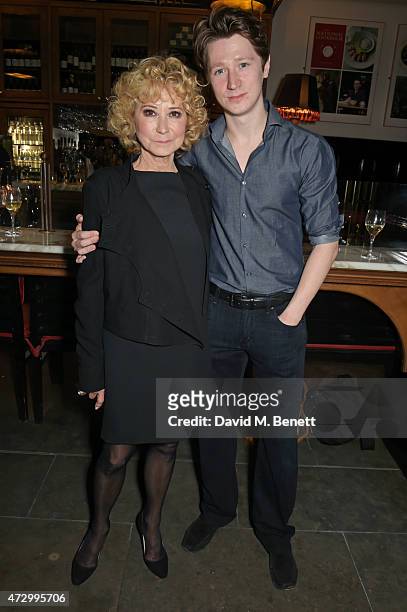 Felicity Kendal and son Jacob Rudman attend an after party following the press night performance of "Hay Fever" at the The National Cafe on May 11,...