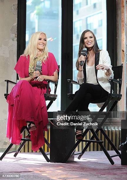 Keren Craig and Georgina Chapman attend the the AOL BUILD Speakers Series with Marchesa co-founders Georgina Chapman and Keren Craig at AOL Studios...