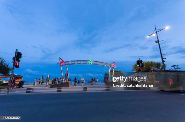 surfers paradise beach, gold coast australia - pedestrian stock pictures, royalty-free photos & images