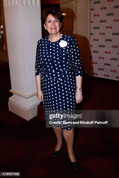 Politician Roselyne Bachelot Narquin attends the 'Open Space' : Theater Play at Theatre de Paris on May 11, 2015 in Paris, France.