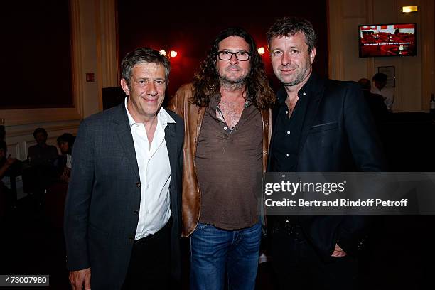 General Director of the Theatre de Paris, Stephane Hillel, CEO Ventes Privees Jacques-Antoine Granjon and President of the Theatre de Paris, Richard...