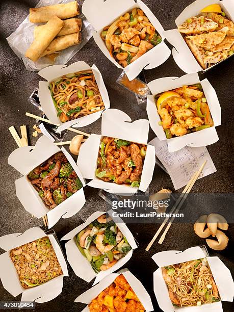 chinese take out - chinese takeout stock pictures, royalty-free photos & images