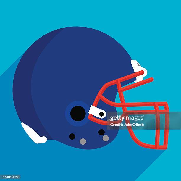 ilustrações de stock, clip art, desenhos animados e ícones de capacete de futebol americano plana - capacete de futebol americano