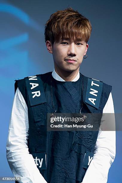 Kim Sung-Kyu aka Sung Kyu of South Korean Boy Band Infinite talks to media during the press showcase for his 2nd Mini Album '27' on on May 11, 2015...