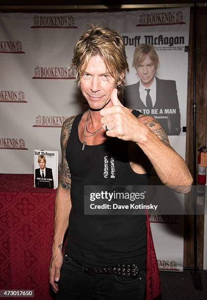 Duff McKagan signs copies of his book "How To Be A Man " at Bookends on May 11, 2015 in Ridgewood, New Jersey.