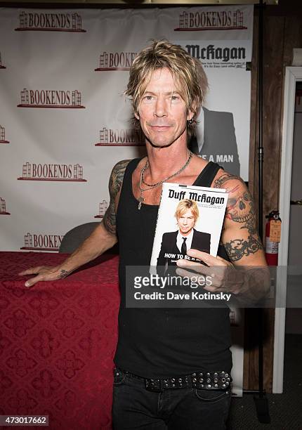 Duff McKagan signs copies of his book "How To Be A Man " at Bookends on May 11, 2015 in Ridgewood, New Jersey.