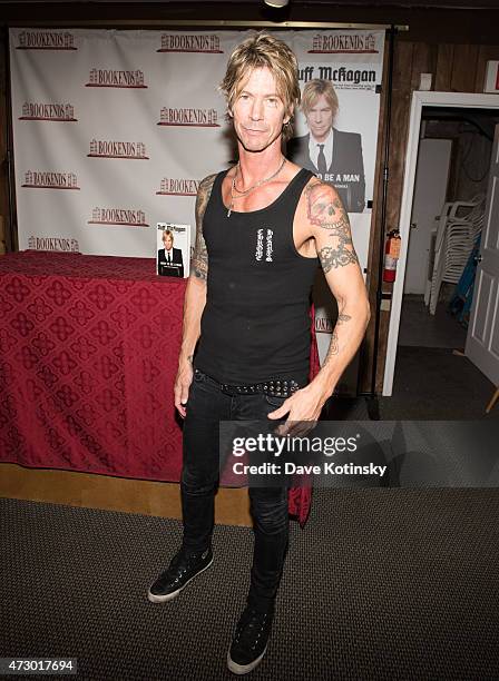 Duff McKagan signs copies of his book "How To Be A Man " at Bookends on May 11, 2015 in Ridgewood, New Jersey.