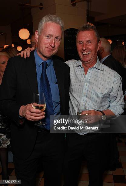 Lembit Opik and Nigel Evans attend the launch of "Sod The Bitches!" by Steven Berkoff at La Brasserie on May 11, 2015 in London, England.