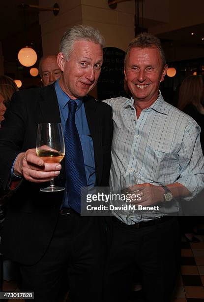 Lembit Opik and Nigel Evans attend the launch of "Sod The Bitches!" by Steven Berkoff at La Brasserie on May 11, 2015 in London, England.