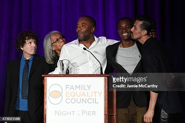 Lee Daniels speaks onstage with Billy Hopkins, Clara Mae Daniels, Liam Daniels and Jahil Fisher during the Family Equality Council's 2015 Night At...