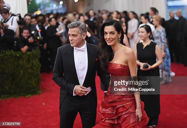 George Clooney and Amal Clooney attend the "China: Through The Looking Glass" Costume Institute Benefit Gala at the Metropolitan Museum of Art on May...