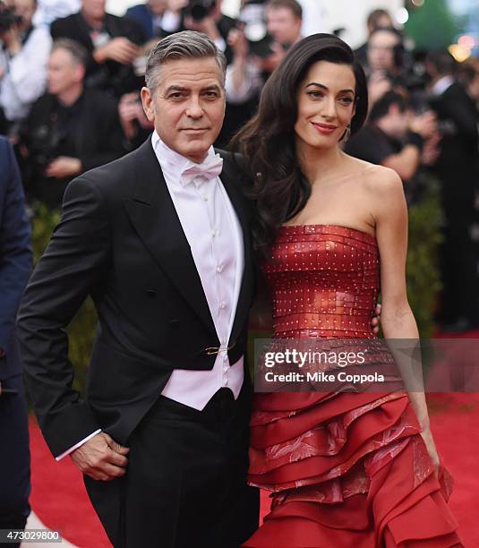 George Clooney and Amal Clooney attend the "China: Through The Looking Glass" Costume Institute Benefit Gala at the Metropolitan Museum of Art on May...