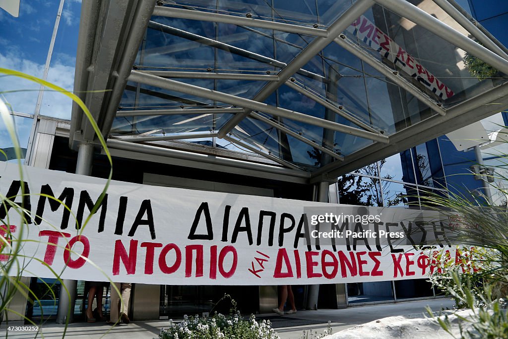 Symbolic occupation at the offices of Siemens in Marousi...