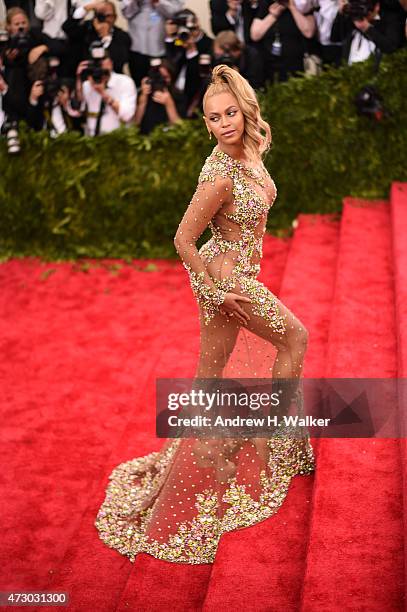 Beyonce attends the "China: Through The Looking Glass" Costume Institute Benefit Gala at the Metropolitan Museum of Art on May 4, 2015 in New York...