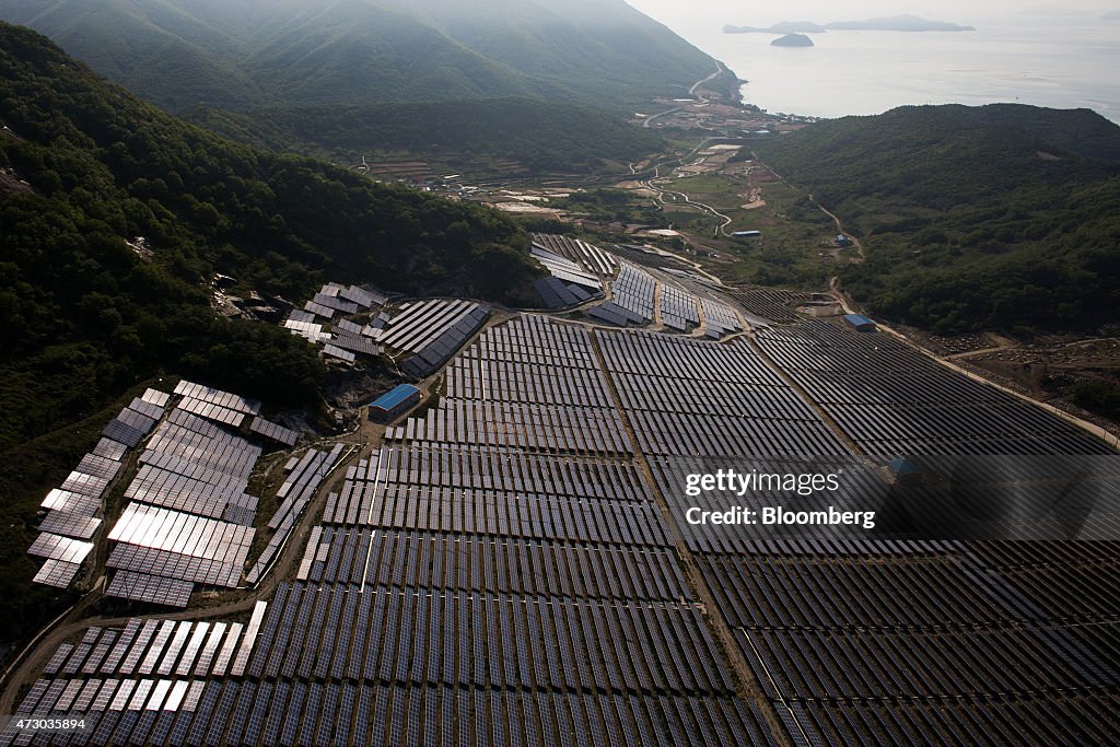 Aerial Views Of A Geoguem Solar Park Co. Power Plant