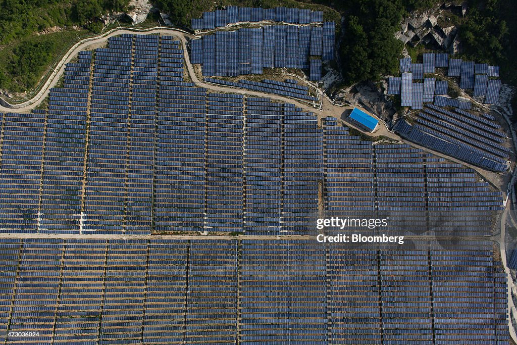 Aerial Views Of A Geoguem Solar Park Co. Power Plant