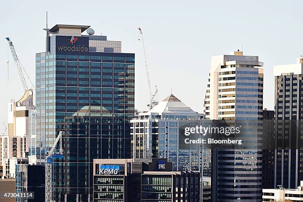 The Woodside Plaza building, which houses the headquarters of Woodside Petroleum Ltd., left, and 235 St Georges Terrace, which houses the offices of...