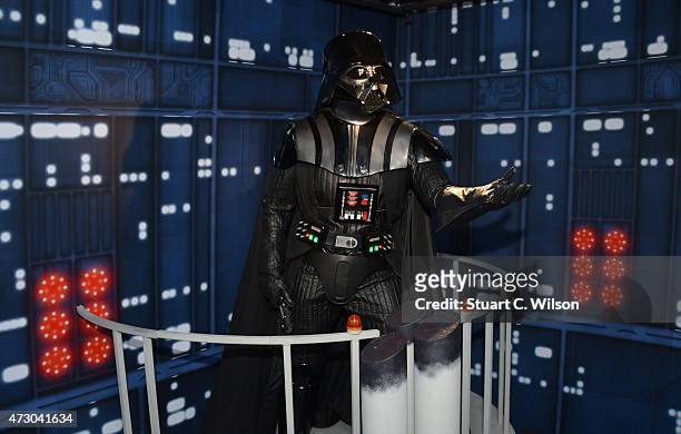Wax figure of Star Wars character Darth Vader on display at 'Star Wars At Madame Tussauds' on May 12, 2015 in London, England.