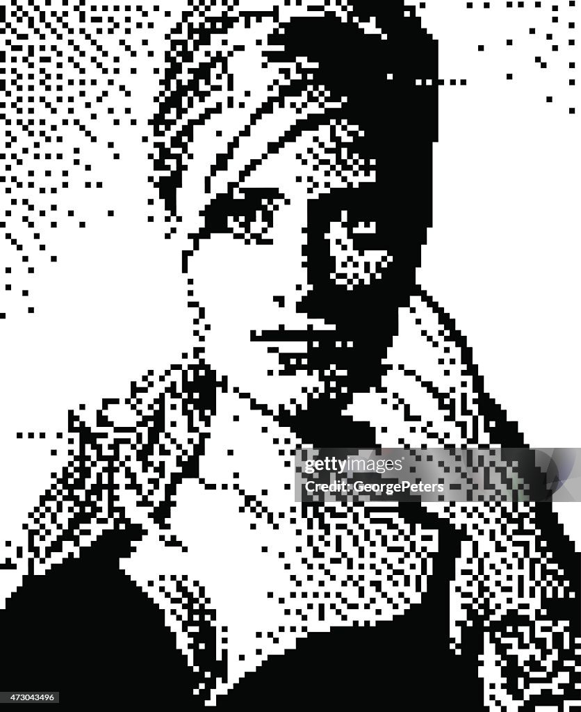 Digital Bitmap Portrait Of Young Woman High-Res Vector Graphic - Getty ...