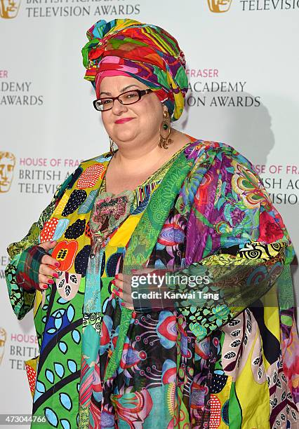 Camila Batmanghelidjh poses in the winners room at the House of Fraser British Academy Television Awards at Theatre Royal on May 10, 2015 in London,...