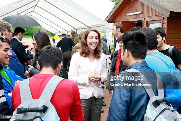 Minister Of State For Migration, Refugees And Integration Aydan Oezoguz Visits TSV Wandsetal on May 12, 2015 in Hamburg, Germany.