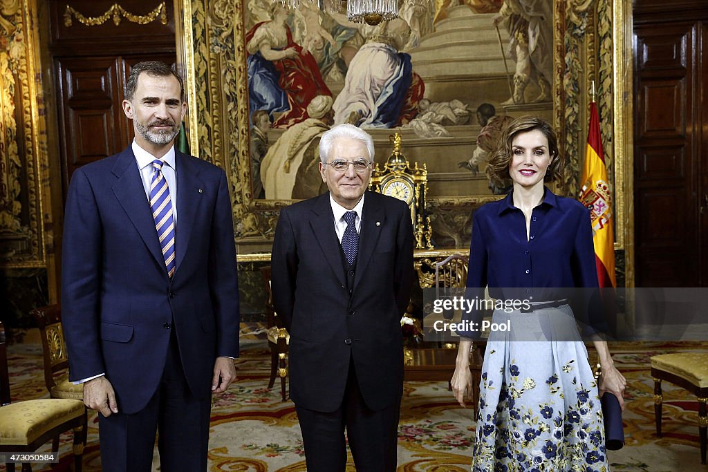 Spanish Royals Meet President of Italian Republic in Madrid