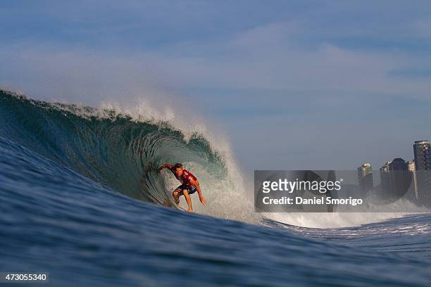 Taj Burrow of Australia surfs during his Round 1 heat at the Oi Rio Proon May 12, 2015 in Rio de Janeiro, Brazil.