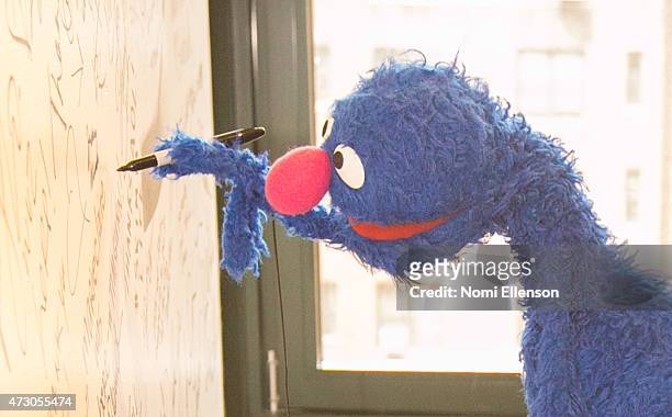 Grover attends AOL Build Speaker Series: Sesame Street's Grover And The USO - Dr. Jeanette Betancourt And Rachel Tischlerat AOL Studios In New York...