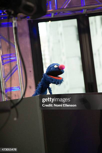 Grover attends AOL Build Speaker Series: Sesame Street's Grover And The USO - Dr. Jeanette Betancourt And Rachel Tischlerat AOL Studios In New York...