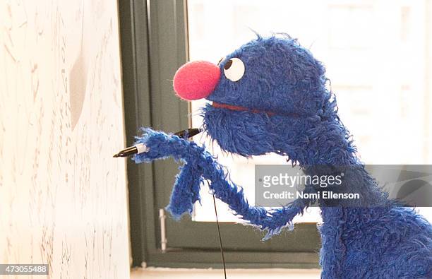 Grover attends AOL Build Speaker Series: Sesame Street's Grover And The USO - Dr. Jeanette Betancourt And Rachel Tischlerat AOL Studios In New York...