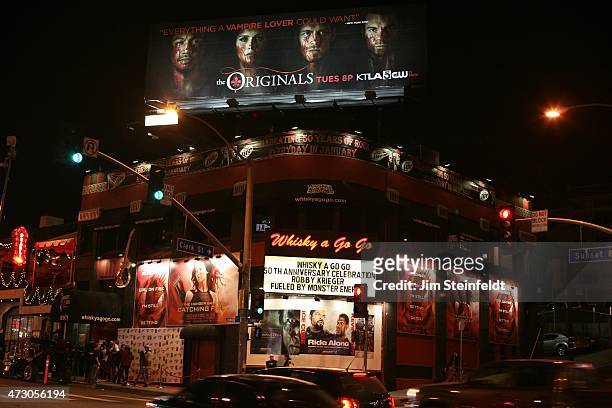 Marquee for guitarist Robby Krieger of the rock band The Doors at the Whisky a Go Go in Los Angeles, California on January 16, 2014.