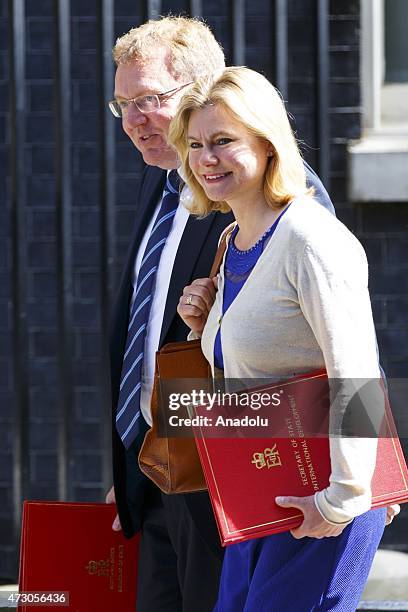 Scotland Secretary David Mundell and International Development Secretary Justine Greening attend the first Conservative cabinet meeting after the...