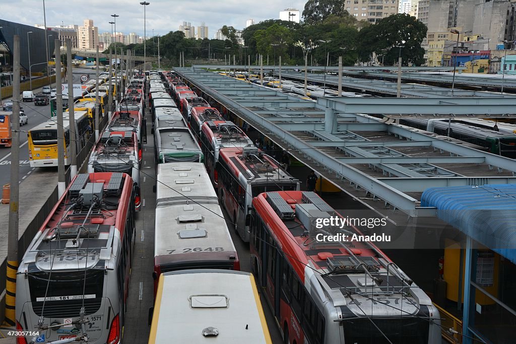 Brazilian bus drivers, conductors paralyze Sao Paulo bus terminals