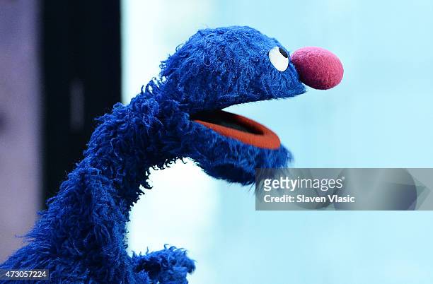 Sesame Street's Grover attends AOL Build Speaker Series: "Sesame Street's Grover And The USO - Dr. Jeanette Betancourt And Rachel Tischler" at AOL...