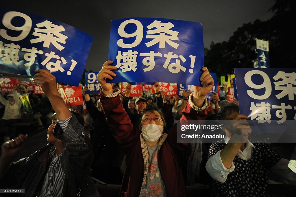 Protest rally against the change of security policy in Japan